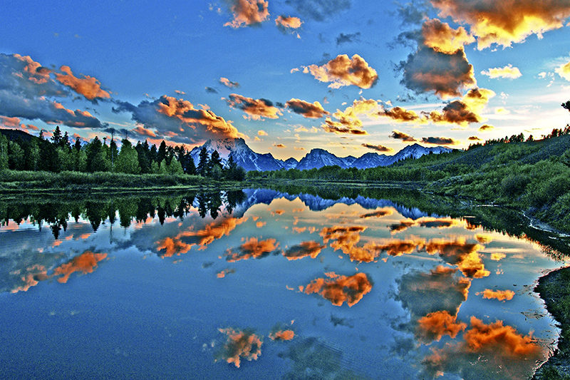Dusk at Oxbow Bend of Grand Teton N. P.